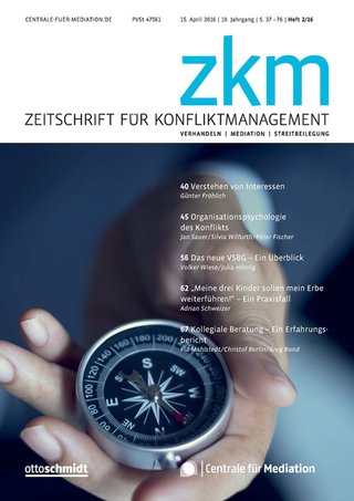 Zeitschrift für Konflikt-Management Zeitschrift für Konflikt-Management