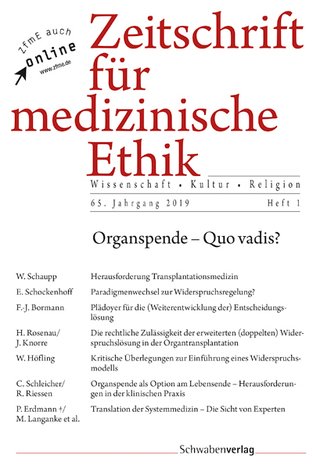 Zeitschrift für medizinische Ethik 