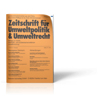 Zeitschrift für Umweltpolitik und Umweltrecht (ZfU) Zeitschrift für Umweltpolitik und Umweltrecht (ZfU)