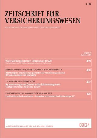 Zeitschrift für Versicherungswesen Zeitschrift für Versicherungswesen