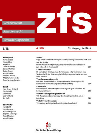 zfs Zeitschrift für Schadensrecht zfs Zeitschrift für Schadensrecht