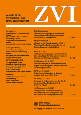 ZVI - Zeitschrift für Verbraucher- und Privatinsolvenzrecht 