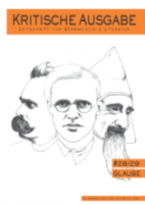 Kritische Ausgabe. Zeitschrift für Germanistik &amp; Literatur