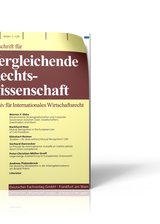 Zeitschrift für Vergleichende Rechtswissenschaft (ZVglRWiss)