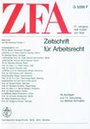ZFA - Zeitschrift für Arbeitsrecht